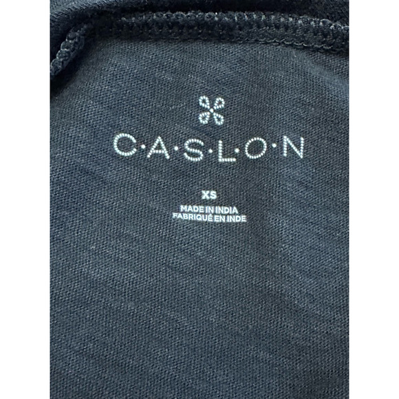 Caslon T-Shirt Scoop Neckline Short Sleeves Cut Cotton Modal Blend Black XS NWOT - Picture 7 of 8